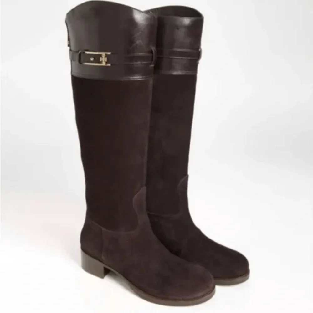 Tory Burch Jenna Brown Suede Tall Riding Boots- Women SZ 7